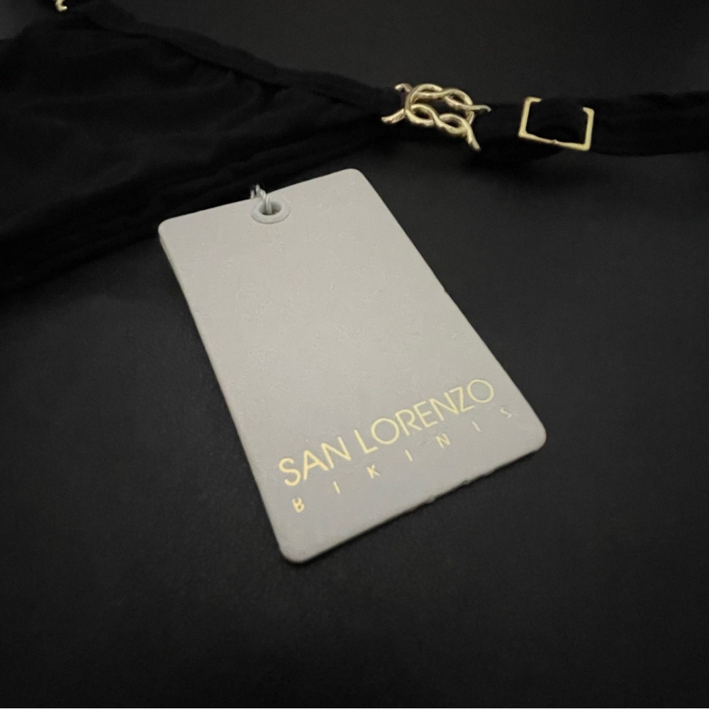 San Lorenzo Black Bikini Bottom with Gold Details - Picture 3 of 10